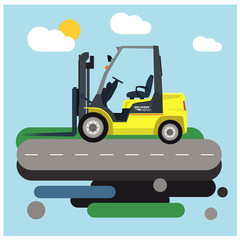Loader car - Vector flat cartoon illustration