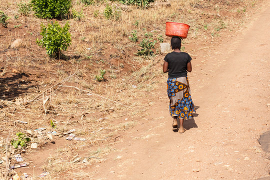 ZAMBIA - OCTOBER 14 2013: Local People Go About Day To Day Life