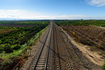 Fototapeta na wymiar The way forward railway