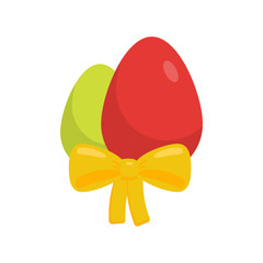 Easter eggs with ribbon vector illustration
