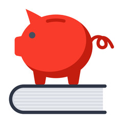 529 college savings plan concept with book and piggy bank