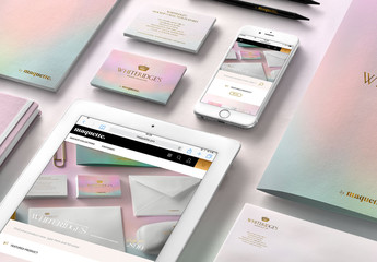 Luxury Gold-Embossed Corporate Stationery Mockup 10