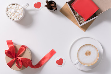 Gifts for Valentines Day lying on the table