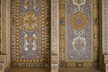 The ceiling of Taormina-Giardini Railway Station decorated with