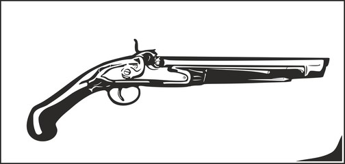 Vector illustration old flintlock rifle