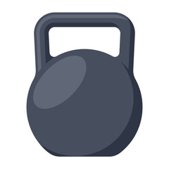 Black kettlebell vector illustration in flat style