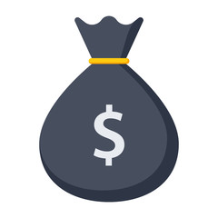 Wealth concept with money bag and dollar sign