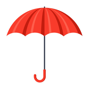 Red umbrella vector illustration in flat style