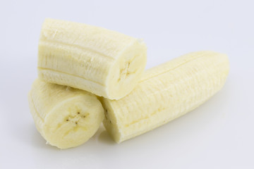 banana slices isolated on a white background