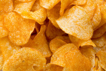 Potato chips on the papric. Eco food.