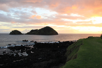 Amazing sunset in Azores islands, Portugal