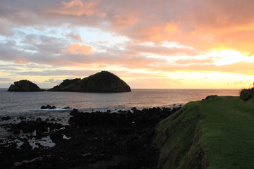 Fototapeta na wymiar Amazing sunset in Azores islands, Portugal
