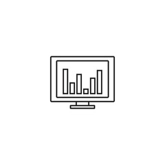 graph on display outline icon illustration