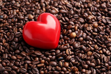 Brown roasted coffee beans background