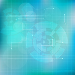 Abstract light blue technology background design with abstract shapes
