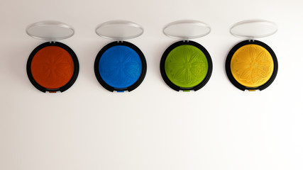 Eyeshadow. White background. Fashion, makeup, cosmetics, decorat