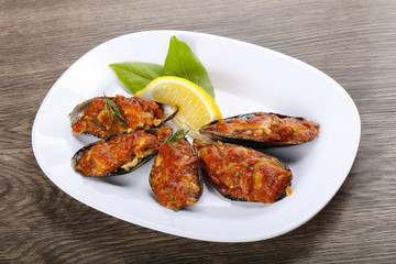 Baked mussels