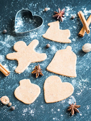 Preparation of Christmas gingerbread cookies