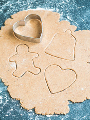 Preparation of Christmas gingerbread cookies