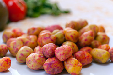 Oca tubers Oxalis tuberosa plant cultivation in central and southern Andes