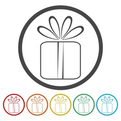 Gift box icons set