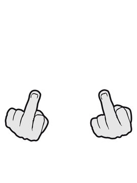 2 hands showing gloves stinkefinger middle finger icon fuck you off logo design cool insulting insult fick you wicked