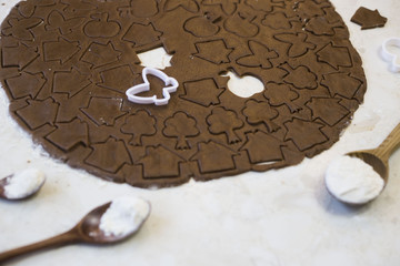 homemade ginger biscuit dough on the table