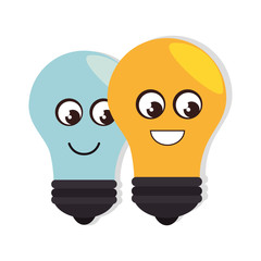 bulb light character education icon vector illustration design