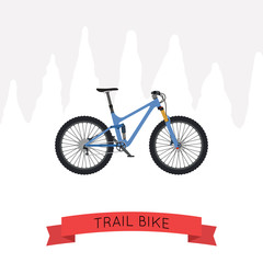 Vector illustration of bike for trail in flat style.