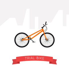 Vector illustration of bike for trial in flat style.
