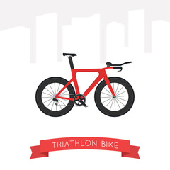 Vector illustration of bike for triathlon in flat style.