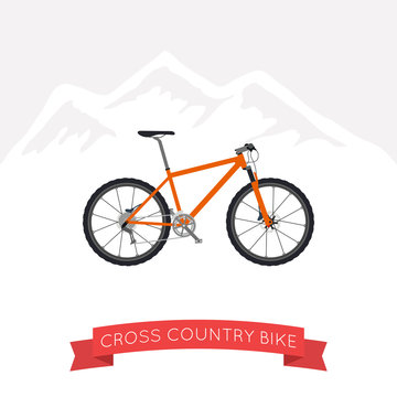 Vector illustration of bike for Cross Country in flat style.