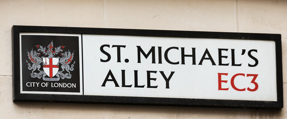 St Michael's Alley Street Sign in London