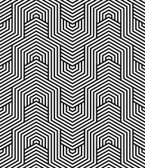 Vector seamless pattern. Modern stylish texture. Monochrome geometrical pattern. The grille with hexagonal tiles.
