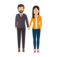 business couple isolated icon vector illustration design