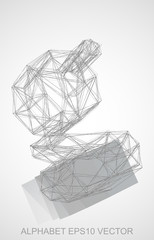 Vector illustration of a Pencil sketched G. Hand drawn 3D G.