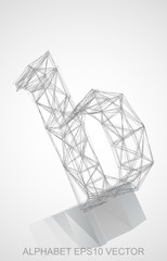 Vector illustration of a Pencil sketched B. Hand drawn 3D B.