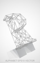 Vector illustration of a Pencil sketched R. Hand drawn 3D R.