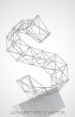 Vector illustration of a Pencil sketched S. Hand drawn 3D S.