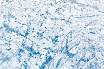 Blue ice surface with scratches