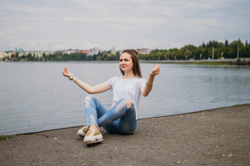 Stylish girl on a walk