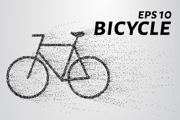 Bike of the particles. The bike consists of circles and points. Vector illustration