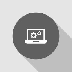 settings laptop icon vector