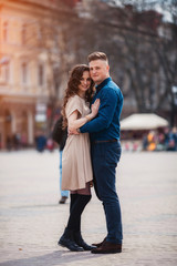 Naklejka premium couple in love on spring