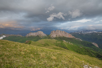 Russia, timelapse. The formation and movement of clouds over the