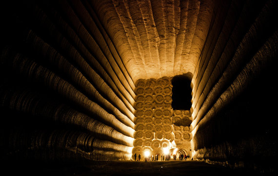 Interior of the underground corridor in the salt mine. Soledar, Donetsk region, Ukraine