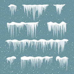 snow icicles set