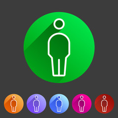 person men user icon flat web sign symbol logo label