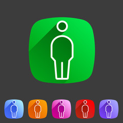 person men user icon flat web sign symbol logo label