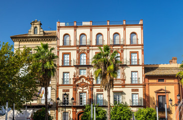 Fototapeta na wymiar Buildings in the city centre of Seville, Spain